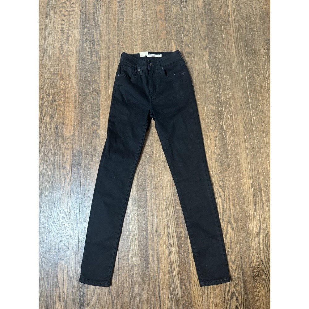 Levis 721 High Rise Skinny Jeans Women's Size 0 Short 25X28 Black Denim NEW